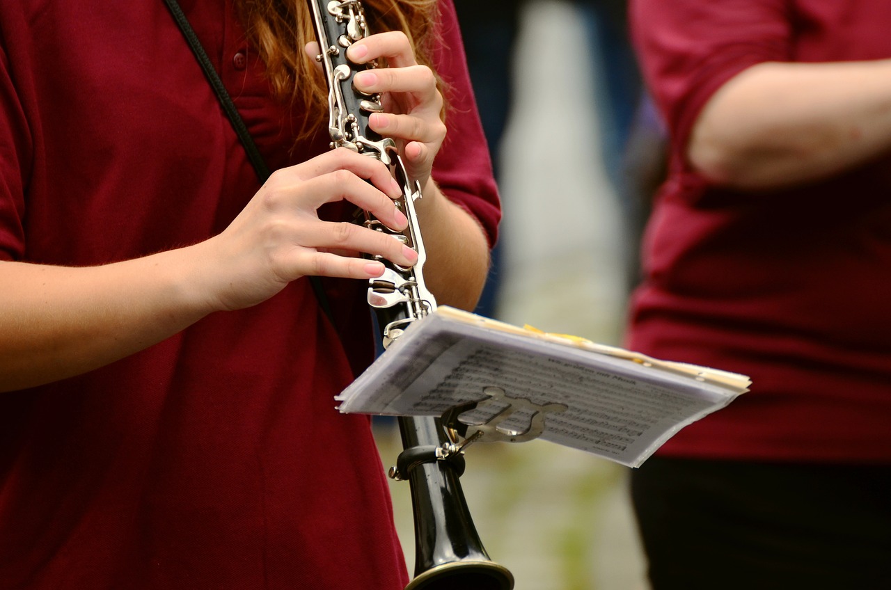 Photo of a person playing a clarinet