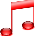 Image of a red musical note