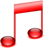 Image of a red musical note